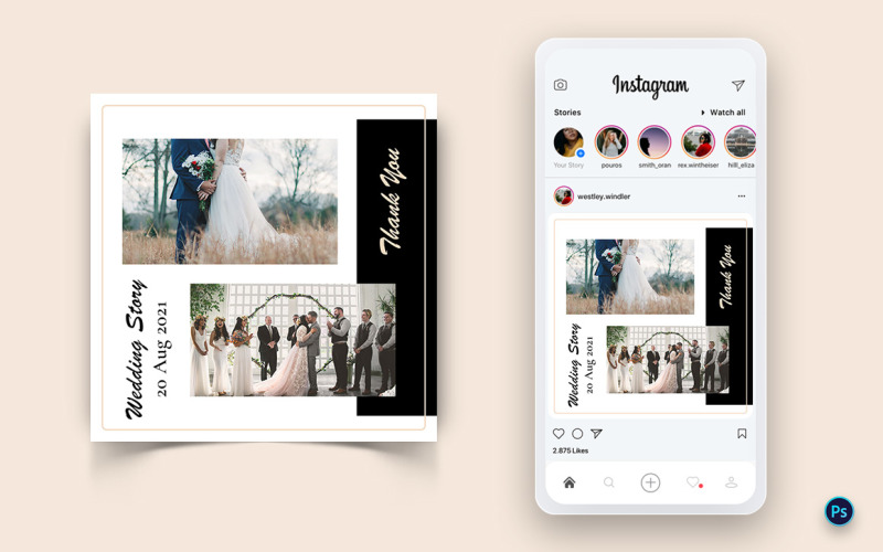 Wedding Invitation Social Media Post Design Template-08