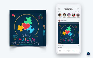 World Autism Awareness Day Social Media Post Design Template-01