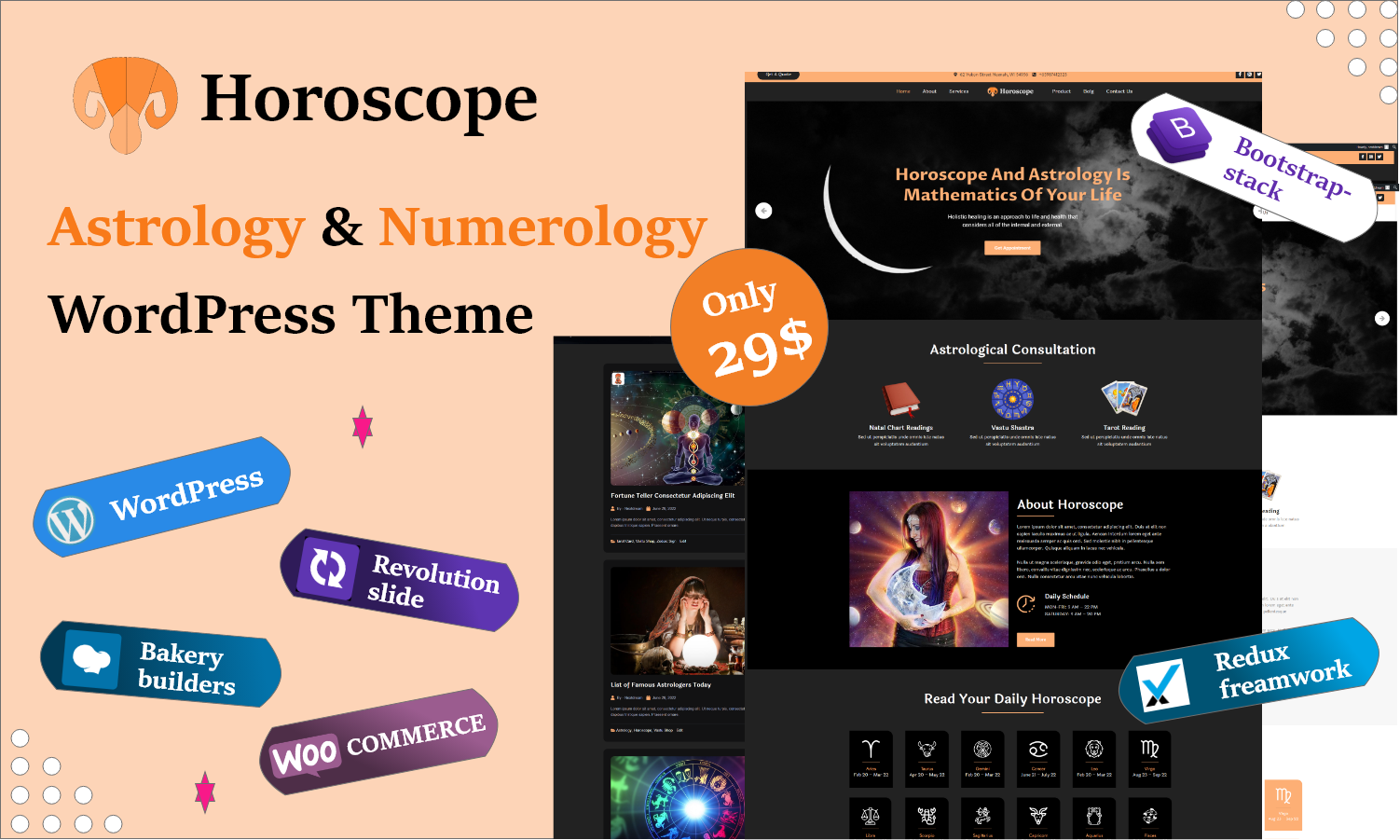 Horoscope Astrology and Numerology WordPress Theme