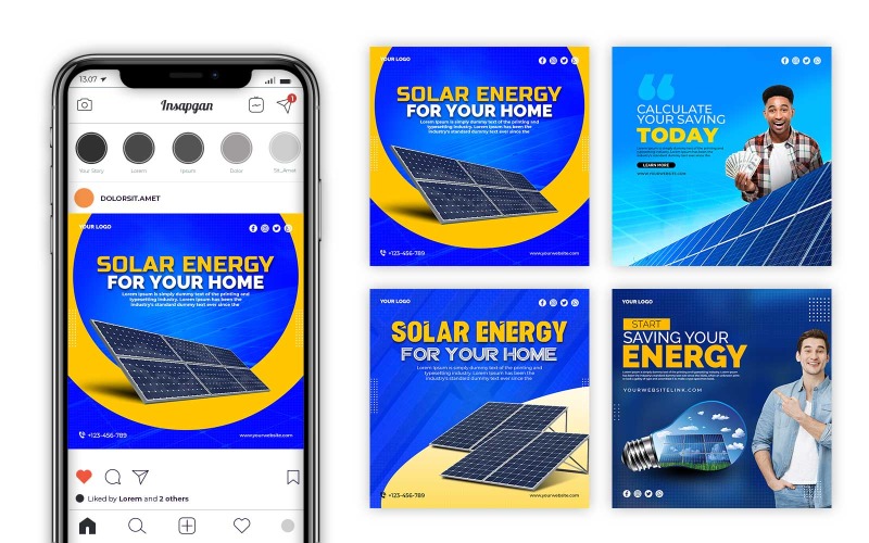 Solar Energy Social Media Template Post