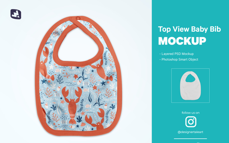 Top View Baby Bib Mockup PSD Templates Product Mockup