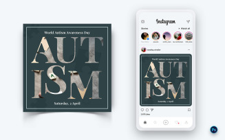 World Autism Awareness Day Social Media Post Design Template-07