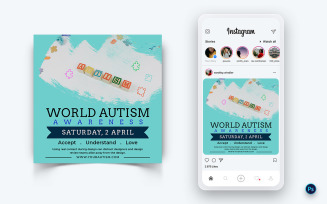 World Autism Awareness Day Social Media Post Design Template-10