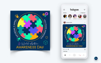 World Autism Awareness Day Social Media Post Design Template-14