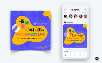 World Autism Awareness Day Social Media Post Design Template-17