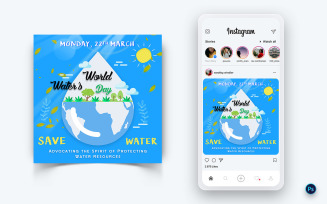 World Water Day Social Media Post Design Template-02