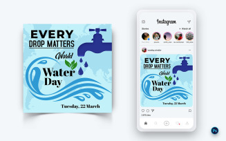 World Water Day Social Media Post Design Template-07