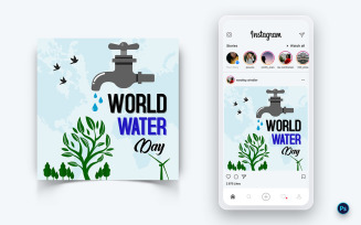 World Water Day Social Media Post Design Template-09