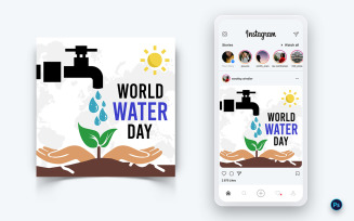 World Water Day Social Media Post Design Template-13