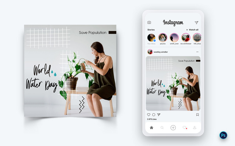 World Water Day Social Media Post Design Template-17