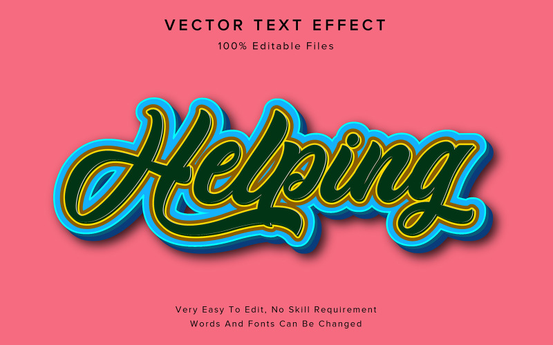 Helping Luxury Style Editable Text Effect Illustration
