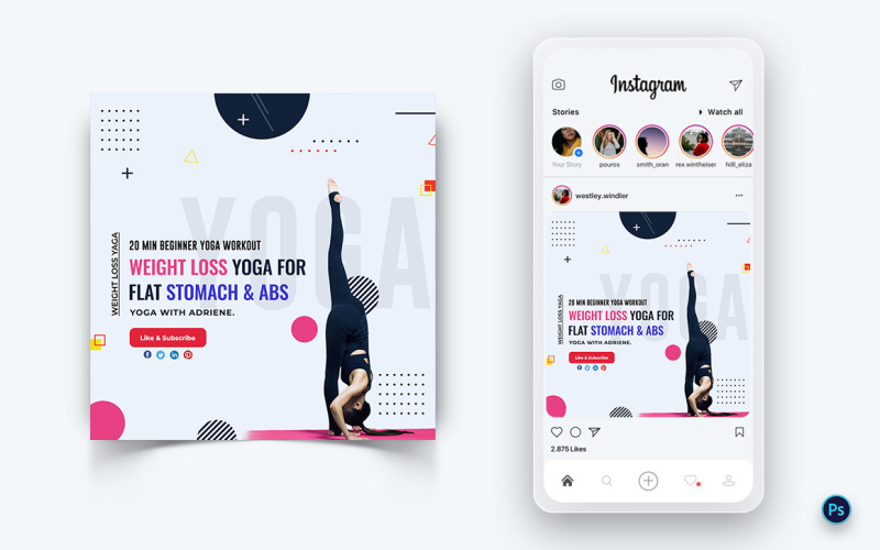 Yoga and Meditation Social Media Post Design Template-05