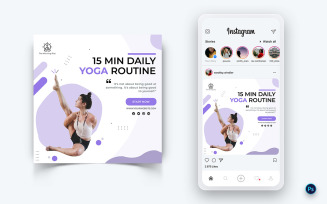 Yoga and Meditation Social Media Post Design Template-12