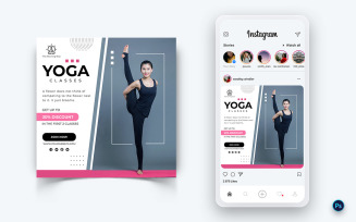 Yoga and Meditation Social Media Post Design Template-13