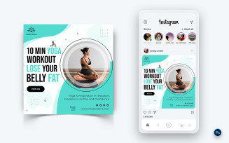 Yoga and Meditation Social Media Post Design Template-22