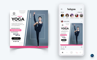Yoga and Meditation Social Media Post Design Template-30