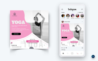 Yoga and Meditation Social Media Post Design Template-31