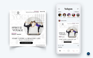 Yoga and Meditation Social Media Post Design Template-38