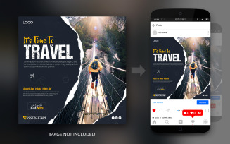 Adventure Dream Travel The World Social Media Instagram And Facebook Post Or Banner Design Template