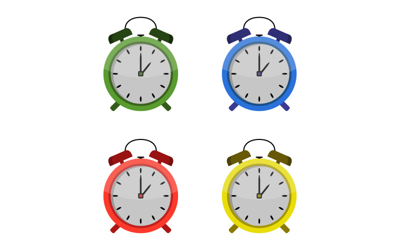 Alarm clock illustrated on a white background Vector Graphic