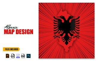 Albania Independence Day Map Design Illustration