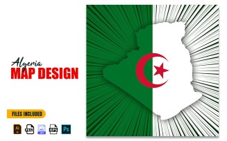 Algeria Independence Day Map Design Illustration