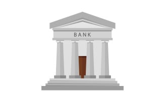 Bank illustrated and colored in vector