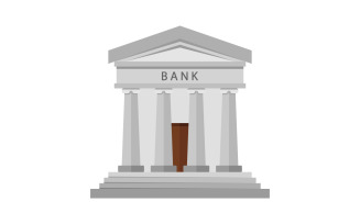 Bank illustrated and colored in vector