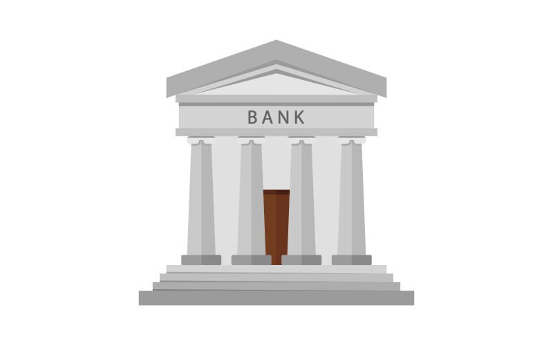 Bank illustrated and colored in vector Vector Graphic