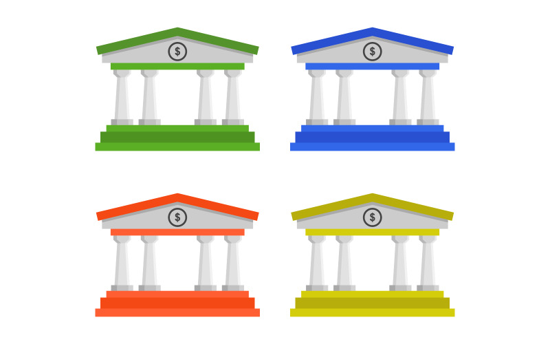 Bank illustrated in vector Vector Graphic