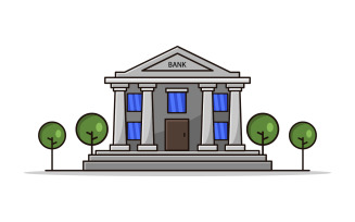 Bank in vector on a white background