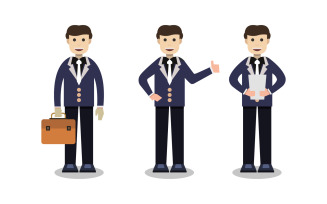 Business man in vector on white