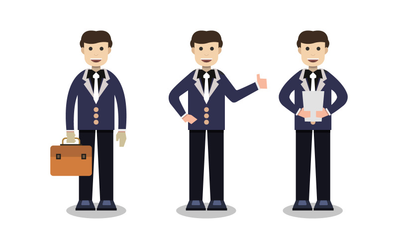 Business man in vector on white Vector Graphic