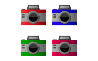 Camera illustrated and colored in vector