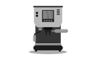 Coffee machine illustrated on a white background