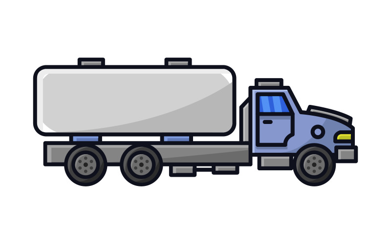 Colorful tank truck on a white background Vector Graphic