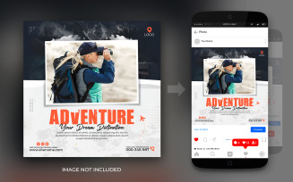 Dream Adventure Travel The World Social Media Instagram And Facebook Post Banner Design Template