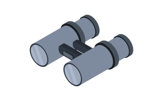 Illustrated and colored binoculars on a white background