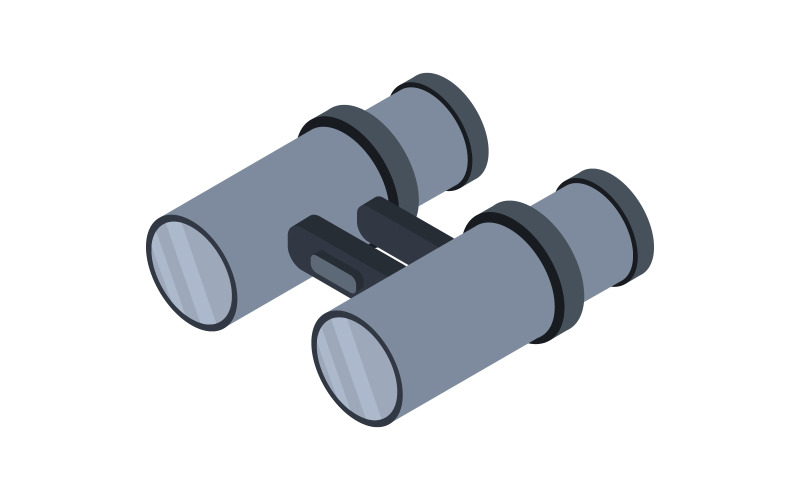 Illustrated and colored binoculars on a white background Vector Graphic