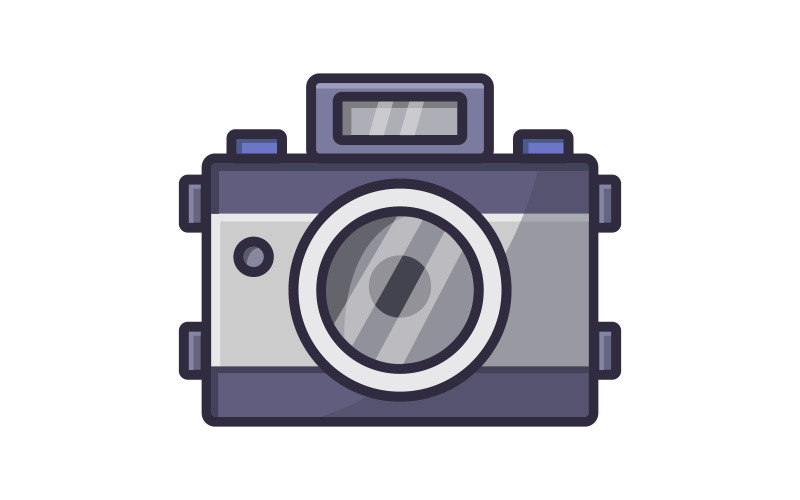 Illustrated and vectorized camera Vector Graphic