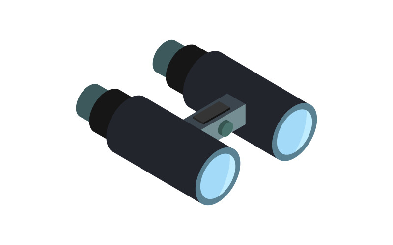 Illustrated binoculars on a white background Vector Graphic
