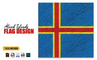 9 June Aland Islands Independence Day Flag Design Illustration
