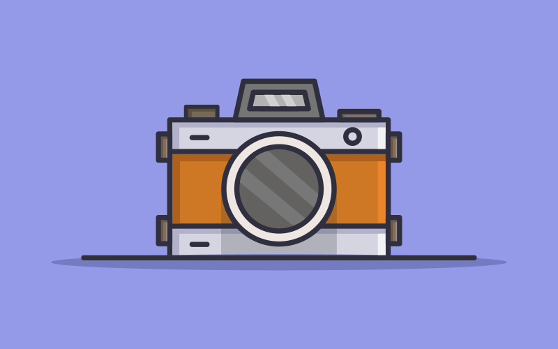 Photo camera illustrated in vector Vector Graphic