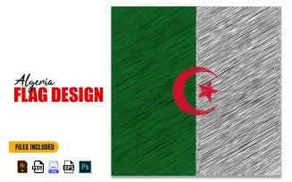 1st November Algeria Revolution Day Flag Design Illustration