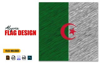 1st November Algeria Revolution Day Flag Design Illustration