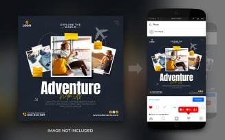 Travel Discover Adventure The World Social Media Facebook And Instagram Post Flyer Design Template