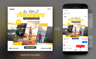 Travel Dream Vacation And Travel Tours Adventure Social Media Instagram And Facebook Post Template