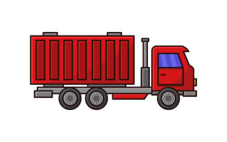 Truck illustrated in vector on a background