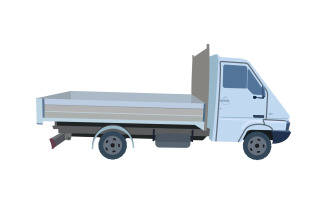 Truck illustrated in vector on a white background