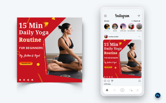 Yoga and Meditation Social Media Post Design Template-48